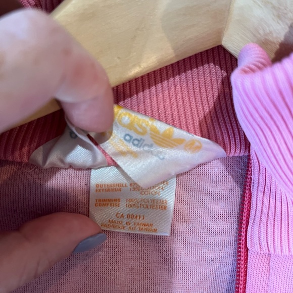Adidas Pink & White Zip-Up Sweater - Picture 6 of 7